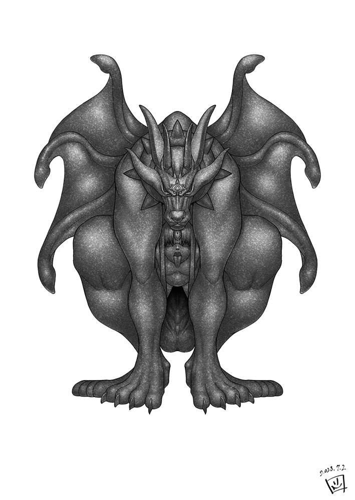 【R-18/NSFW】エロモンスター「忠義の淫祠像」
邪教団関連施設に設置してある番犬とも龍とも見える魔獣を象ったと思しき像。施設の所々に設置されては、侵入者に睨みを利かせている。中には人型の女性と思しきパーツが付随しているものがあるが……? 