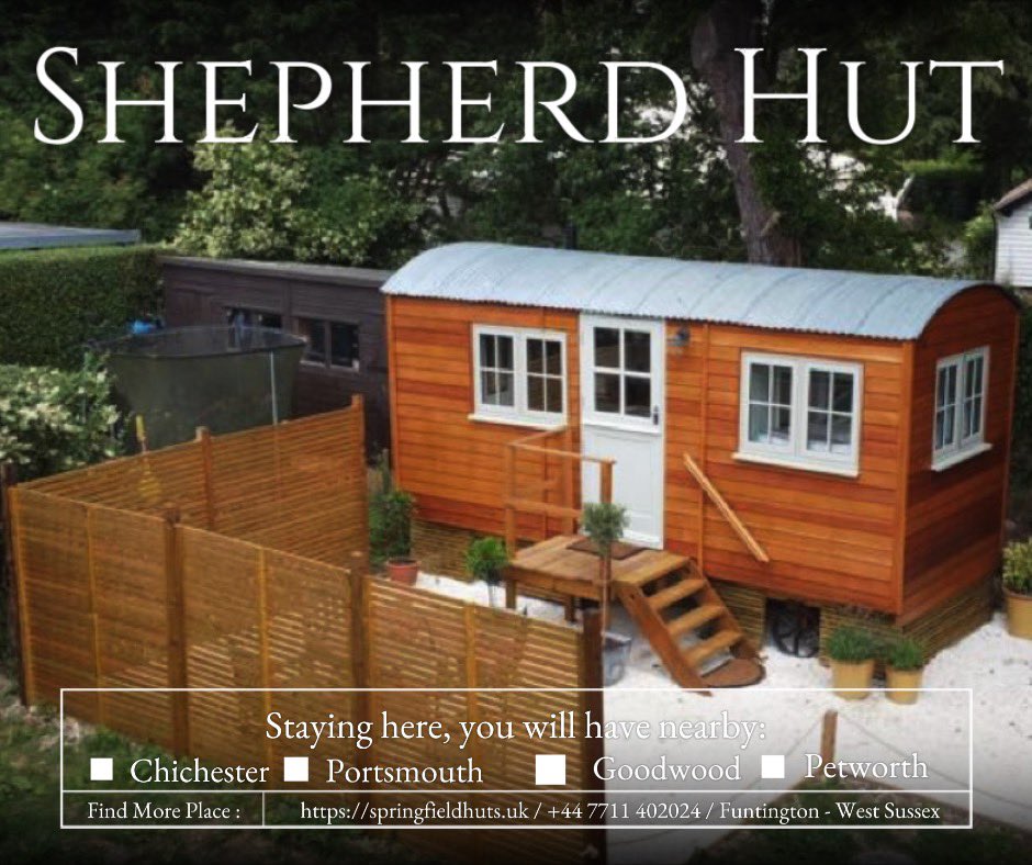 SpringfieldHuts's tweet photo. Find our Shepherd hut on Air B and B in time for goodwood revival 📍 #goodwoodrevival #goodwoodraces #goodwood #close #20mins https://t.co/BMHTKUz5M1