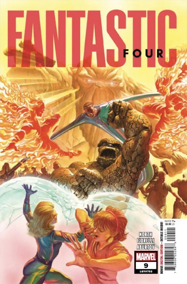 Fantastic Four #9 is coming this Wednesday from @ryanqnorth & @FiorelliIvan. This issue Alicia, Sue and Johnny face off against Ben and Reed—as they battle for the survival of their minds themselves against an alien that can wipe their memories clean!