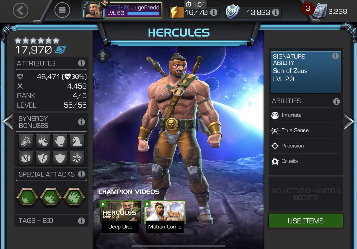 JugeFredd's tweet image. Un beau bébé qu’il faut maintenant apprendre à jouer #MCOC #Hercules #6Star