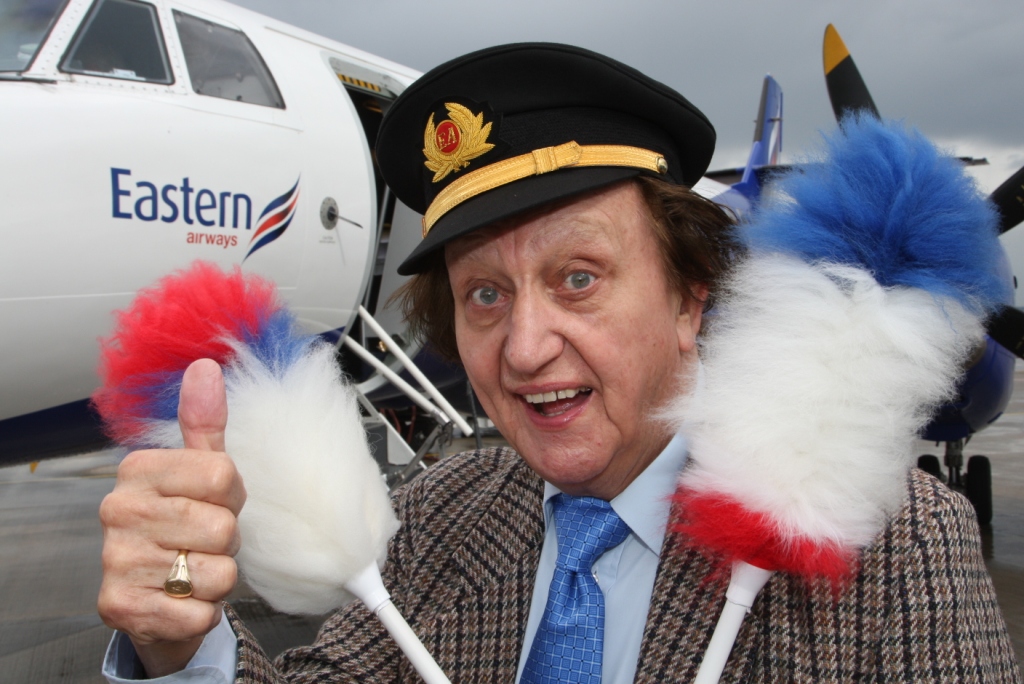 LPL_Airport's tweet photo. Ken Dodd and his famous tickling sticks help Eastern Airways to launch their new Liverpool-Southampton service back in 2009.
#LPL90 https://t.co/vE4Tfd1kS5