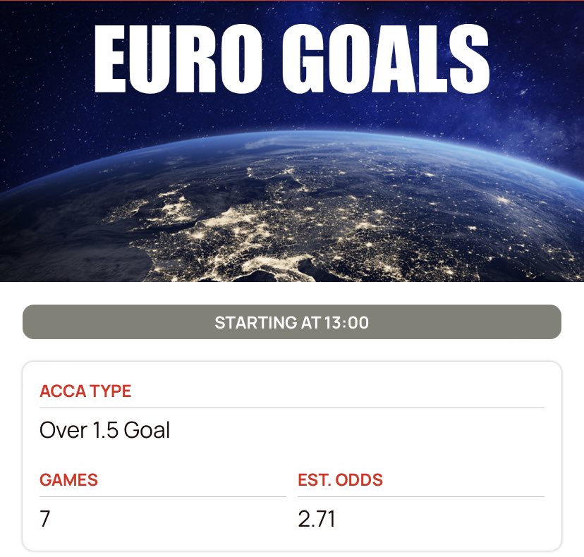 JackStatTips's tweet photo. JACK STAT FREE SUNDAY ACCA
⭐️⭐️⭐️⭐️⭐️⭐️⭐️⭐️⭐️⭐️⭐️⭐️
⏰ 1pm Kick Off
📊 7/4
⚽️ Over 1.5 Goals
We smashed yesterdays FREE tip so let’s smash todays as well
If you’re on with us and want more in the future, smash that like and retweet ❤️
#YesJack #bettingpicks #freeacca #winner https://t.co/yrJAiUIJZ6