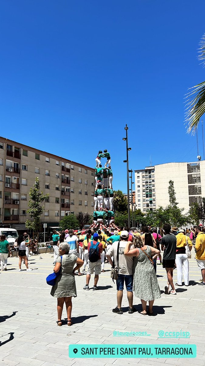 ohernandez94_'s tweet photo. Jornada castellera a la Plaça Catalunya del barri de Sant Pere i Sant Pau!💚
👥 Actuació amb les colles de @CCSPISP, @CdAltafulla i @collamicaco!
#Castells #Castellers #Tarragona #SPiSP @av_spisp https://t.co/V7Thn4JukV