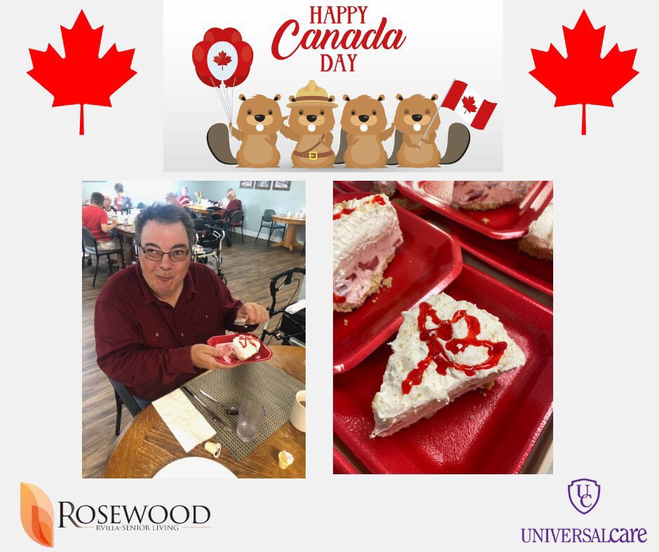 Happy Canada Day!  The Residents and Staff at Rosewood RVilla had a wonderful Day!  Dressing in red and enjoyed some amazing strawberry cream pies perfect to show off our Canada colours!

#HappyCanadaDay #Redandwhite #Retirement #Ripley #RosewoodRVilla #UniversalCare