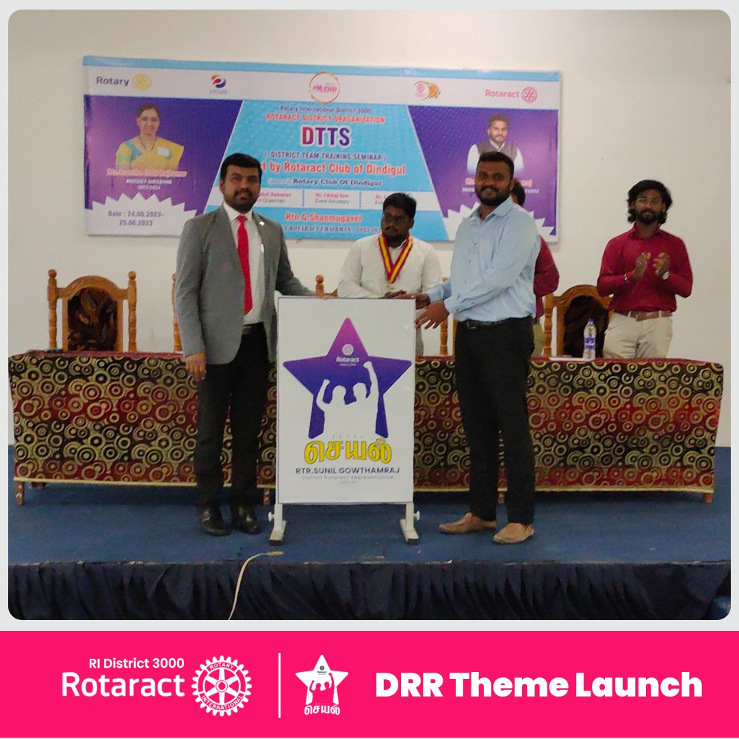3000Rotaract's tweet photo. We are released Our DRR theme for this Year 2023-24: "SEYAL (செயல்)".

Let's gift the world with hope through action...
அறச்செயலின் மூலம் நம்பிக்கையை உலகிற்கு பரிசளிப்போம்…

#Seyal #Rotaract3000 #Rotary3000 #Rotaractor #Rotaract #Rotary https://t.co/92d9V1vA0k
