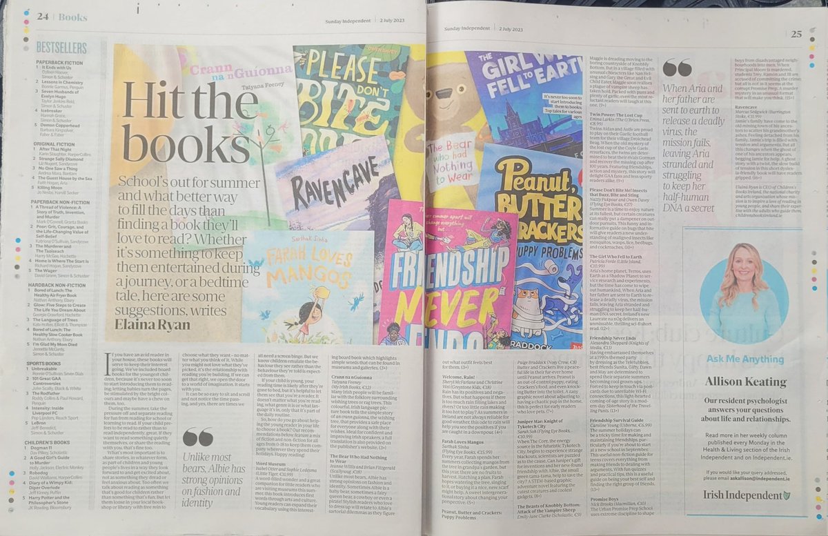 Children's Books Ireland (@kidsbooksirel) on Twitter photo In today's <a href="/TheSundayIndo/">Sunday Independent</a> - 15 brilliant books to check out over the long summer break, from baby books all the way up to young adults 📚 and some top tips on encouraging reading from the ever-knowledgeable @elainajryan! In today's <a href="/TheSundayIndo/">Sunday Independent</a> - 15 brilliant books to check out over the long summer break, from baby books all the way up to young adults 📚 and some top tips on encouraging reading from the ever-knowledgeable @elainajryan!