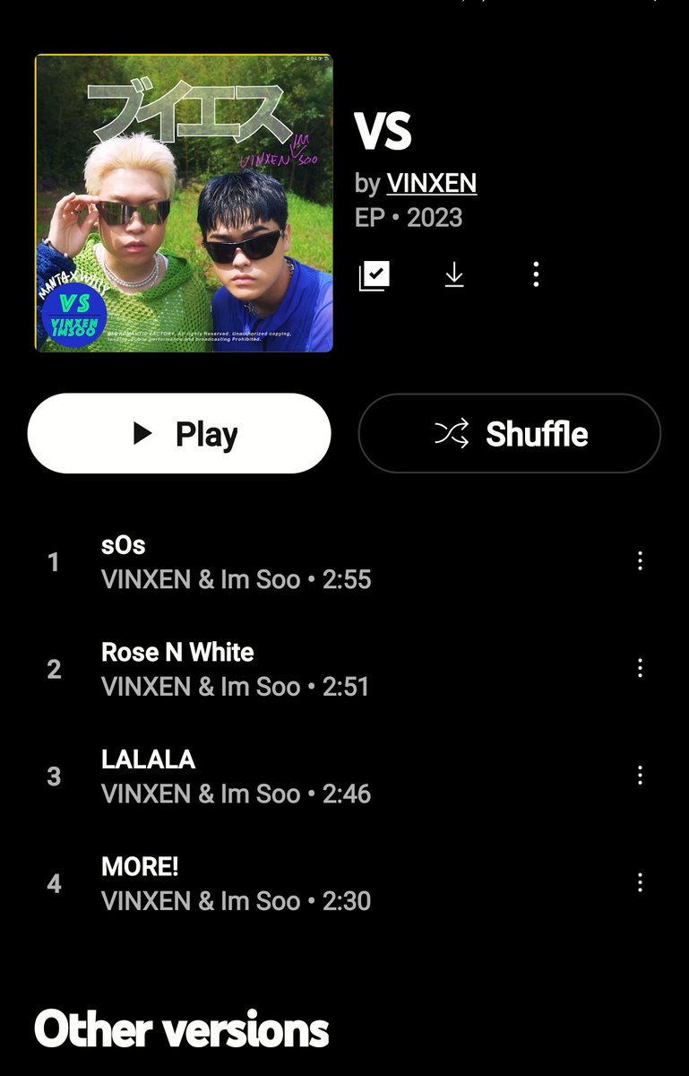 surfing_windy's tweet photo. #VINXEN &amp; #IMSOO mini album [VS]
Title sOs
https://t.co/pB2An8S6u6

#빈첸 #이병재 #임수 #sOs #VS https://t.co/ZeE8m4Am1S