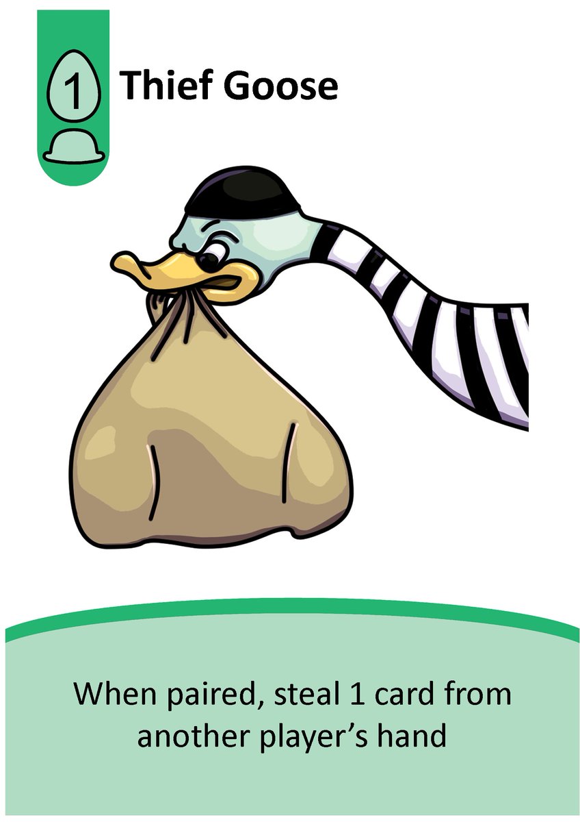 New art Sunday...This goose gets you one card for free, but not everyone will like their method. Check out the new thief goose artwork.

#boardgamegeek #boardgames #boardgameart #tabletopgaming #gamedesign #goose #cartoon #cartoonart #bgg #digitalart
