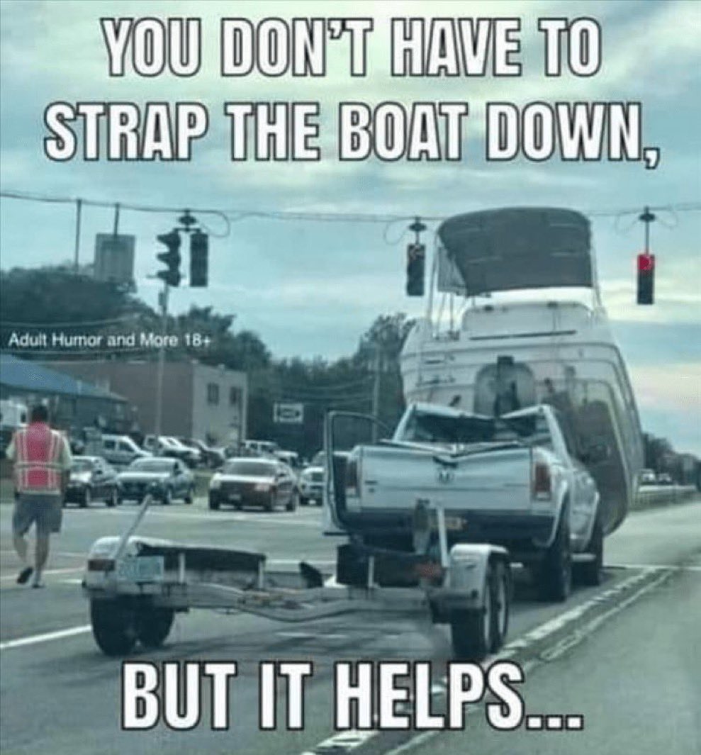 HumpDayHashTags's tweet photo. Wife: Did you strap the boat to the trailer?
Husband: ๐ OF COURSE I DID!!! How dumb do you think I am?
Ten minutes later: #WhyMenNeedDirections https://t.co/KiMsRhXoe3
