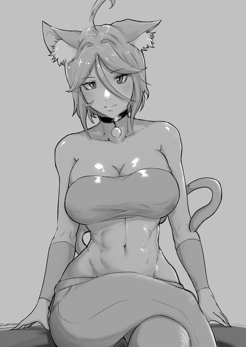 hi- been quite a bit, forgive me for not postin again- been feelin super down in the dumps for a while.

Feeling a lil better, might ACTUALLY post frequently (I PROMISE I SWEAR) from now on but after this whole post gap I thought I should properly introduce my cat gal oc: Miya!