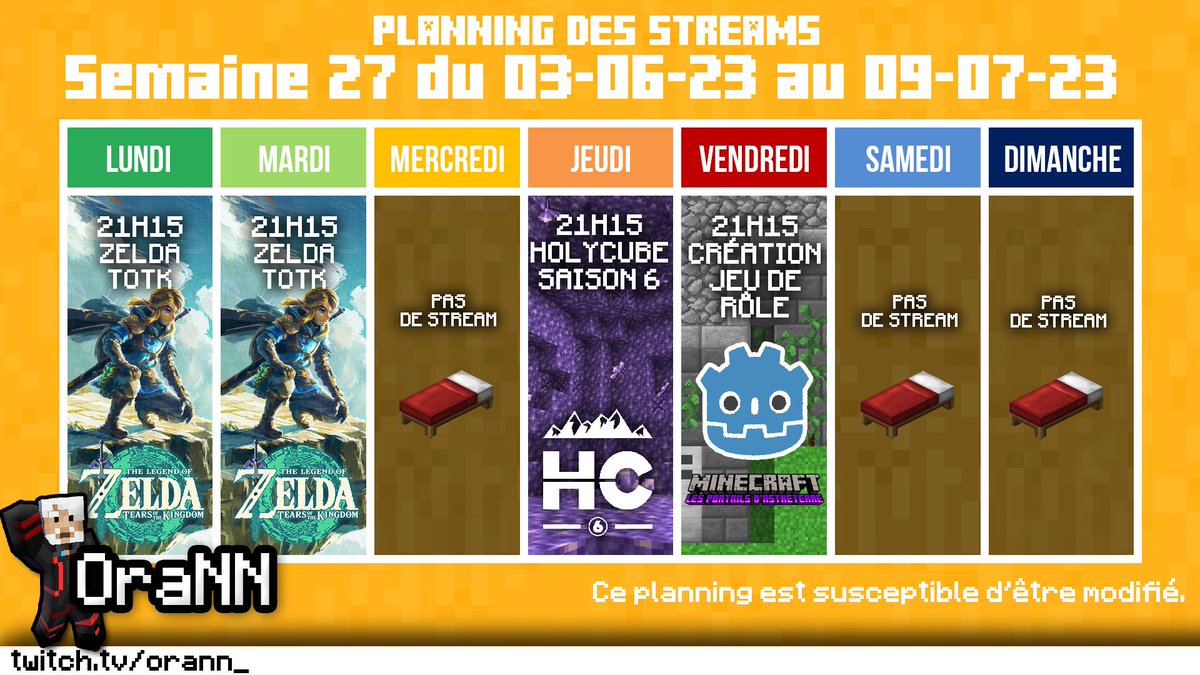 _OraNN_'s tweet image. Les vacances sont proches ! On continue #ZeldaTearsOfTheKingdom #Holycube et @Astreterre cette semaine !