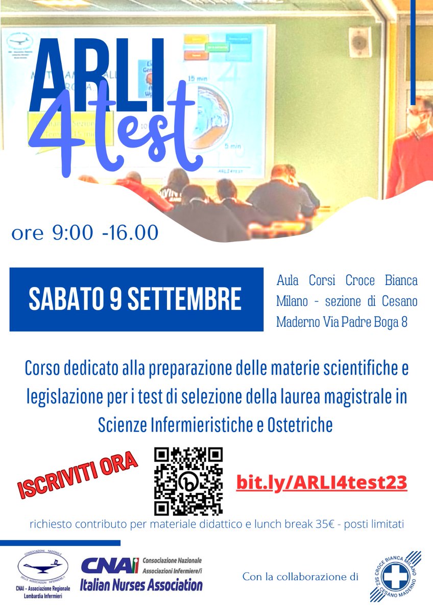 ARLI_Infermieri's tweet photo. Vuoi iscriverti alla laurea magistrale in scienze infermieristiche? Preoccupato per il test? Leggi qui https://t.co/itkoteZpPj #infermieri #infermiere #infermieristica #laureamagistrale #testselezioneinfermieri https://t.co/uQnlng8OPV