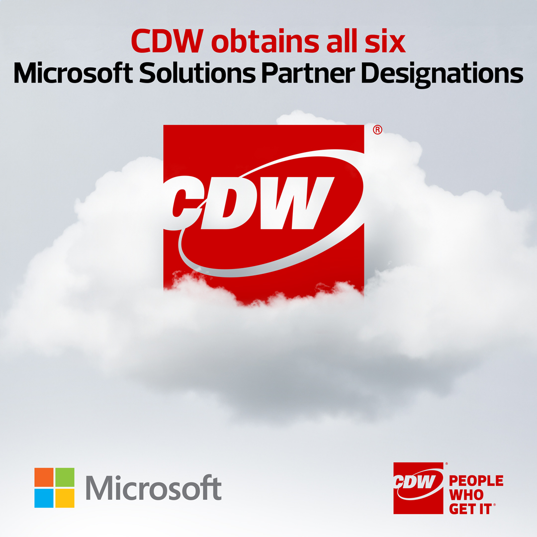 CDWCorp's tweet photo. After achieving all Six Microsoft Solutions Partner Designations, CDW can help our customers succeed in their digital transformation journey!
Learn how this achievement can accelerate your #DigitalTransformation journey. https://t.co/mHv0rS6Jn5
#Cloud #MicrosoftCloudPartner https://t.co/eiXwGjvPqp