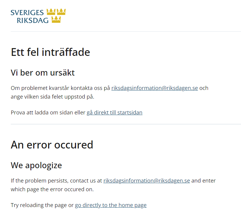 CyberSecShorts's tweet photo. The website of the Swedish ๐ธ๐ช parliament, the Riksdag, is down due to a #DDoS attack by a combined effort of Mysterious Team and Turk Hack Team as part of #opsweden
#DDoSAttack #DDoSAttackGov https://t.co/a16Or68TWr