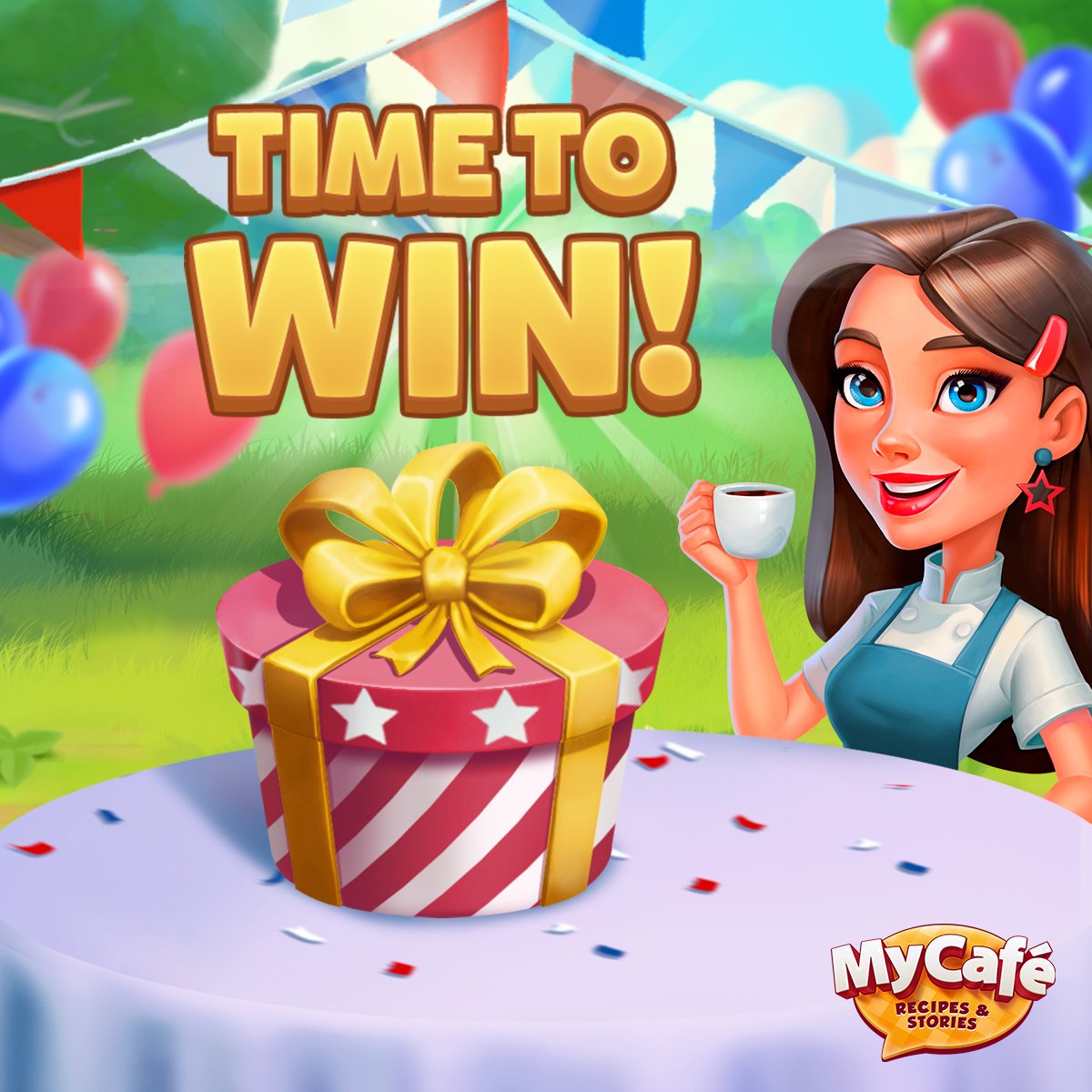 GIVEAWAY ALERT on our Fan Page! 
Head on over now &amp; test your luck for the chance to WIN BIG! 
PS: 𝟑𝟓𝟎 𝐝𝐢𝐚𝐦𝐨𝐧𝐝𝐬 💎 &amp; 𝟑𝟓𝟎 𝐞𝐧𝐞𝐫𝐠𝐲 ⚡are up for grabs!
Don’t miss out &amp; you can all grab an extra gift here 🥰  mycafegame.me/FANPAGE