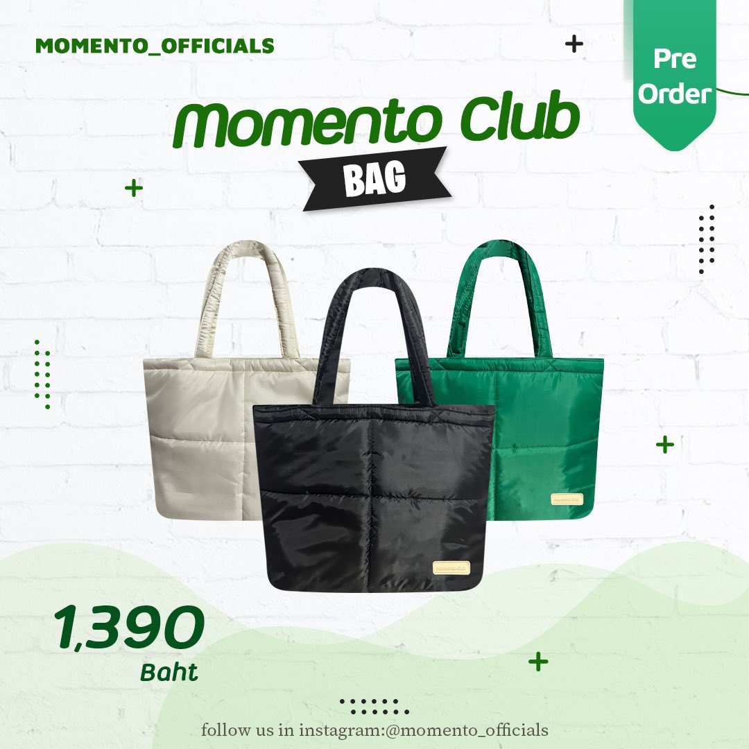 First_Memorie's tweet photo. 🌟 Pre-Order 🌟

🧢 Breakfast Club Cap
👜 Momento Club Bag

Now - 10 July  23
:
📍Pre - Order via 
line@ : momento_officials 
🫧 https://t.co/cdJep9EZId

#momento_officials
#Firstkanaphan 
#กองทัพของเฟิร์ส @Firstkpp https://t.co/e3FEo4czAi