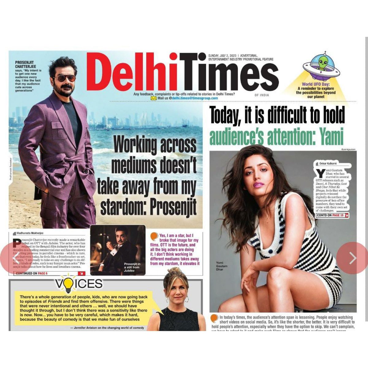 saikatbiswas070's tweet photo. Pan India #Superstar @prosenjitbumba  today in all over India cover page of Times of India. ❤️🙏🏻 https://t.co/W4fmtyC2h9