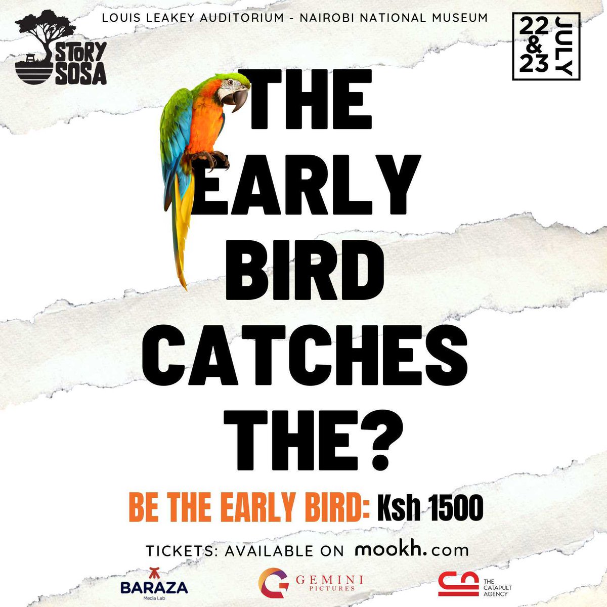 Get 2 experience magic of Story sosa storytelling experiment.cant wait 4 photography &amp; music .get Early Bird Tickets@Kshs 1,500 here👉bit.ly/43560Mc. On22 &amp; 23 July 2023Venue:louis leakey auditorium,Nairobi national museum 
#StorySosa #StorytellingExperiment 
<a href="/BarazaLab/">Baraza Media Lab</a>