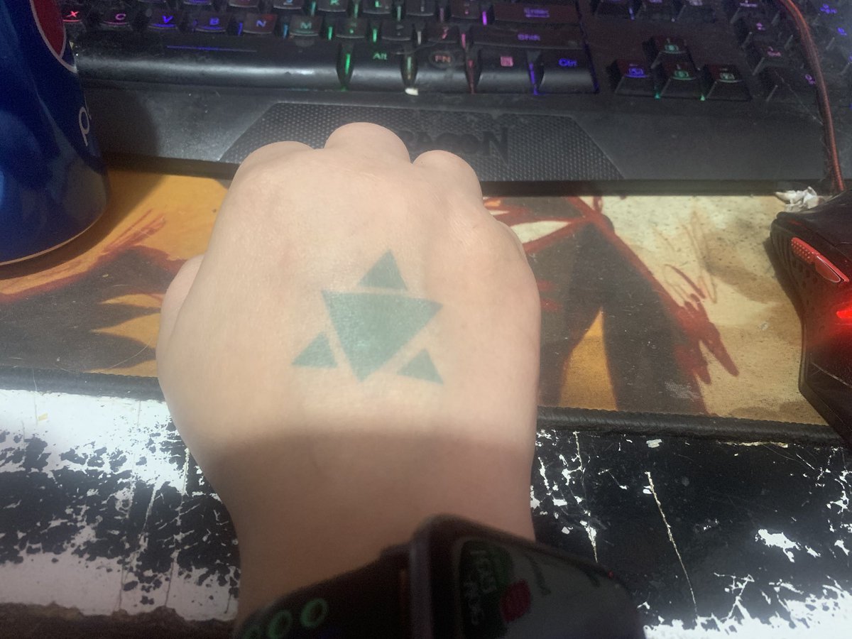 DigiHazard's tweet image. Test tattoo is a go!  In 24 hours it should be black, then later this weekend I’ll try the other on