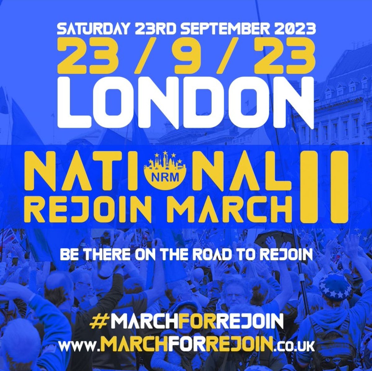 Who's coming to 'National Rejoin March II' on Saturday 23rd September 2023?

It's time to get back out the online bubble and tell our politicians and media WE WANT OUR STAR BACK!

Be there and tell ya friends! Please RT.

Info, Donate, Volunteer...
(Link in comments!)
#RejoinEU