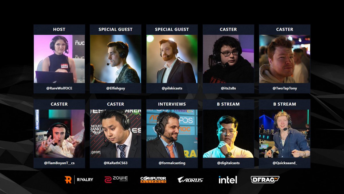 Well, we can't have an event without some beautiful faces now can we? Returning to the host chair we welcome back @RareWolfOCE as she has the hard task of putting up with these bunch of good looking blokes on the broadcast. Also, signing sessions for @KaRathCS63 are on Sunday