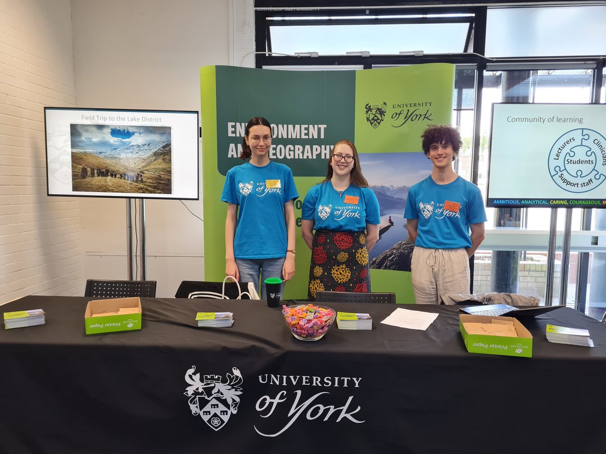 YorkEnvironment's tweet photo. It's the second of our summer Open Days here at the University of York. Come to the Exhibition &amp; our department to meet our friendly staff &amp; student ambassadors &amp; hear our talks #BeTheChange 🌱 https://t.co/zry8alqObb