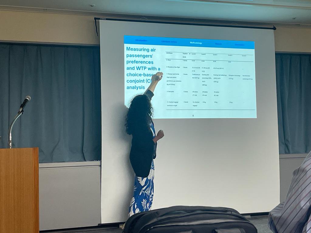 #ATRS2023 Such a great opportunity to present our <a href="/ChairePegase/">Chaire Pégase</a> paper on WTP for greener flights ! A stimulating research with an amazing (here with <a href="/pchiambaretto/">Paul Chiambaretto</a> and <a href="/Audrey_Rouyre/">Audrey Rouyre</a> and special thanks to <a href="/PaulineAle/">Pauline Alessandra</a> 😉) 
#GreenAviation