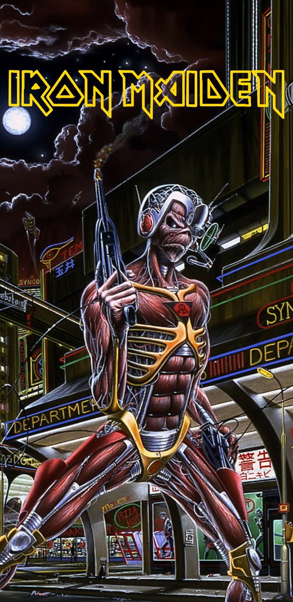 carbonbaseunit's tweet photo. @HeavyMetal_999 Iron Maiden Somewhere in Time.  Bought it just for the album cover.  2 weeks later I had their previous 5 albums playing them non stop https://t.co/h9Tf5JV85c