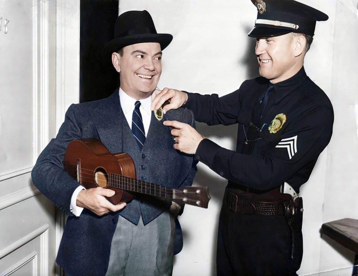 Ike Tangles With The Law...but he has a badge to prove he's OK. Appearing in the movie 'Saratoga' in 1937 he receives a commendation for his role.