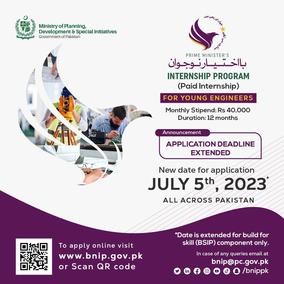 ⚠️ Engineers, this is your chance to make a difference! We've opened up more seats in Balochistan, KPK, Punjab, Sindh, Gilgit-Baltistan, and AJK. Don't wait any longer, submit your applications by July 5, 2023, and embark on a rewarding engineering journey with us. Apply now!