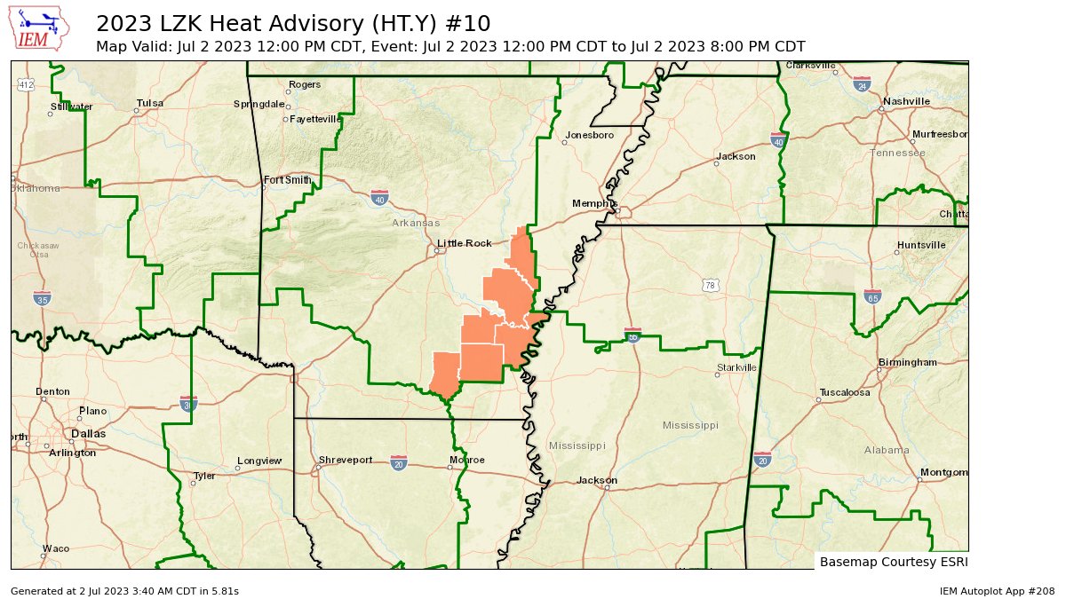 + Noaa weather alerts.. on Twitter "LZK continues Heat Advisory valid
