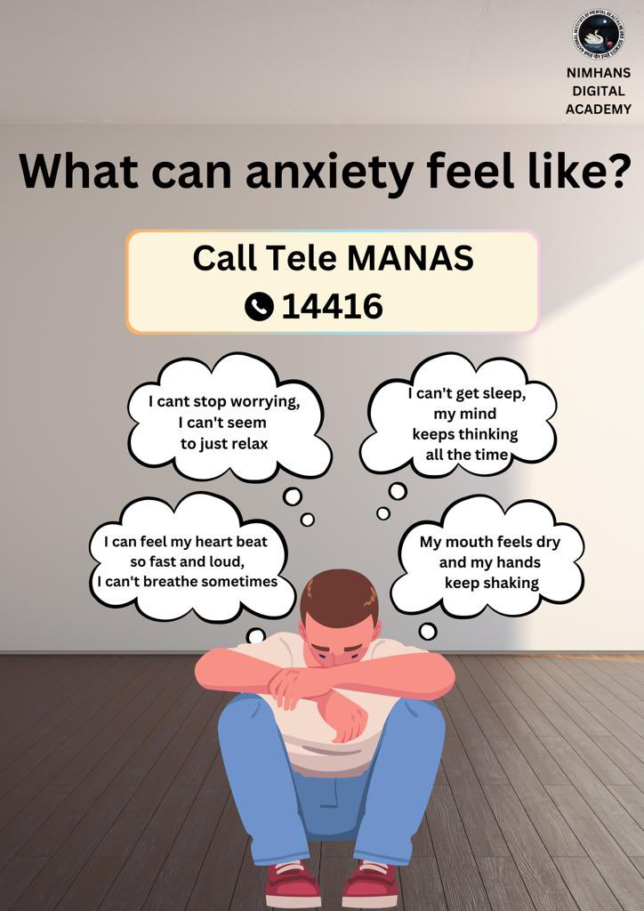 ndanimhans's tweet photo. Deal with your anxiety effectively. #NIMHANS #NIMHANSdigitalacademy #Telemanas https://t.co/W9skqgWNoy