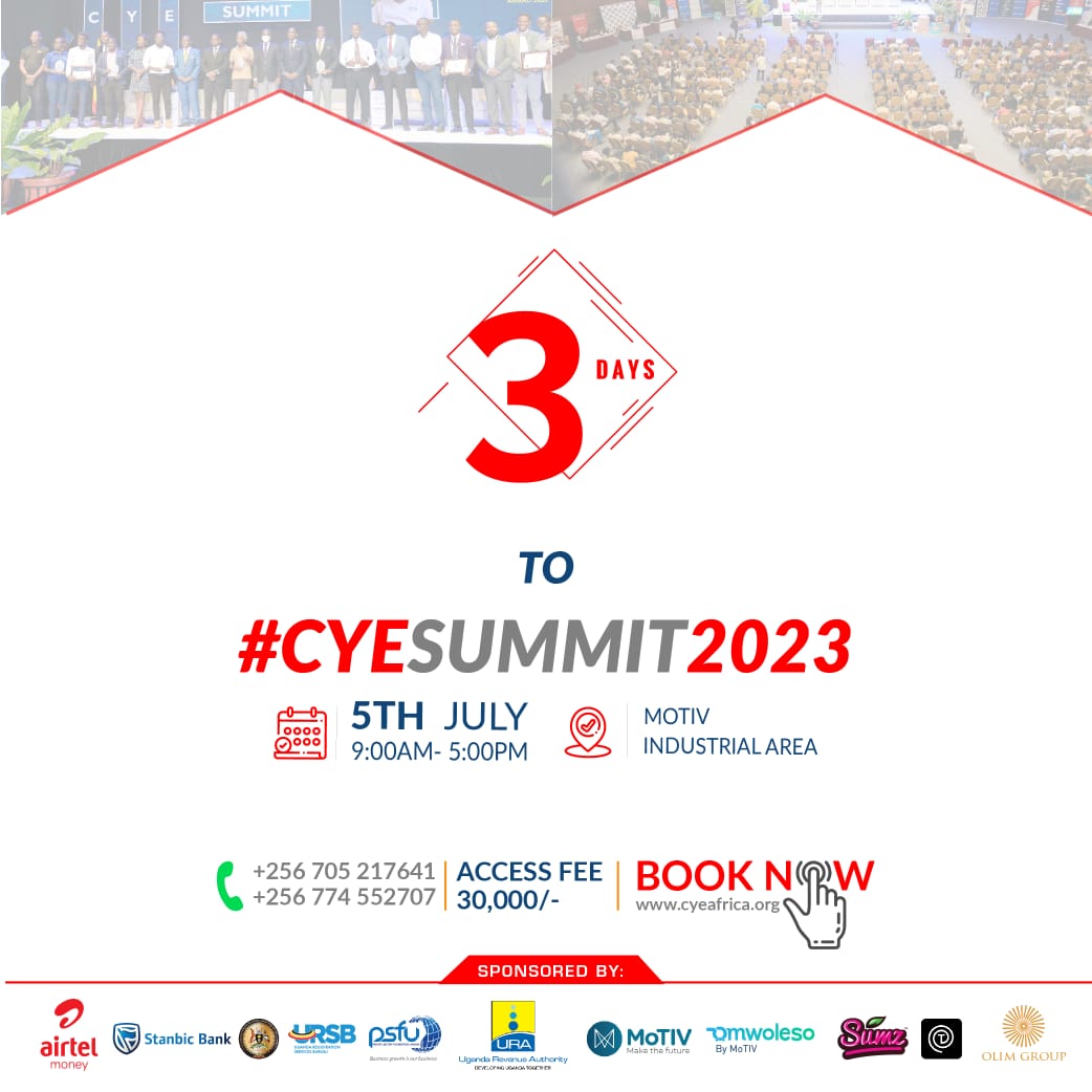 3️⃣ Days to go to the Chamber of Young Entrepreneurs Summit Uganda 2023.

Get your tickets today on the <a href="/tubayotravel/">🌻AwardWinningTubayo🌞</a> app.

tubayo.com/events/647ef31…

#business #entrepreneurship #sustainablebusiness #resilience #innovation