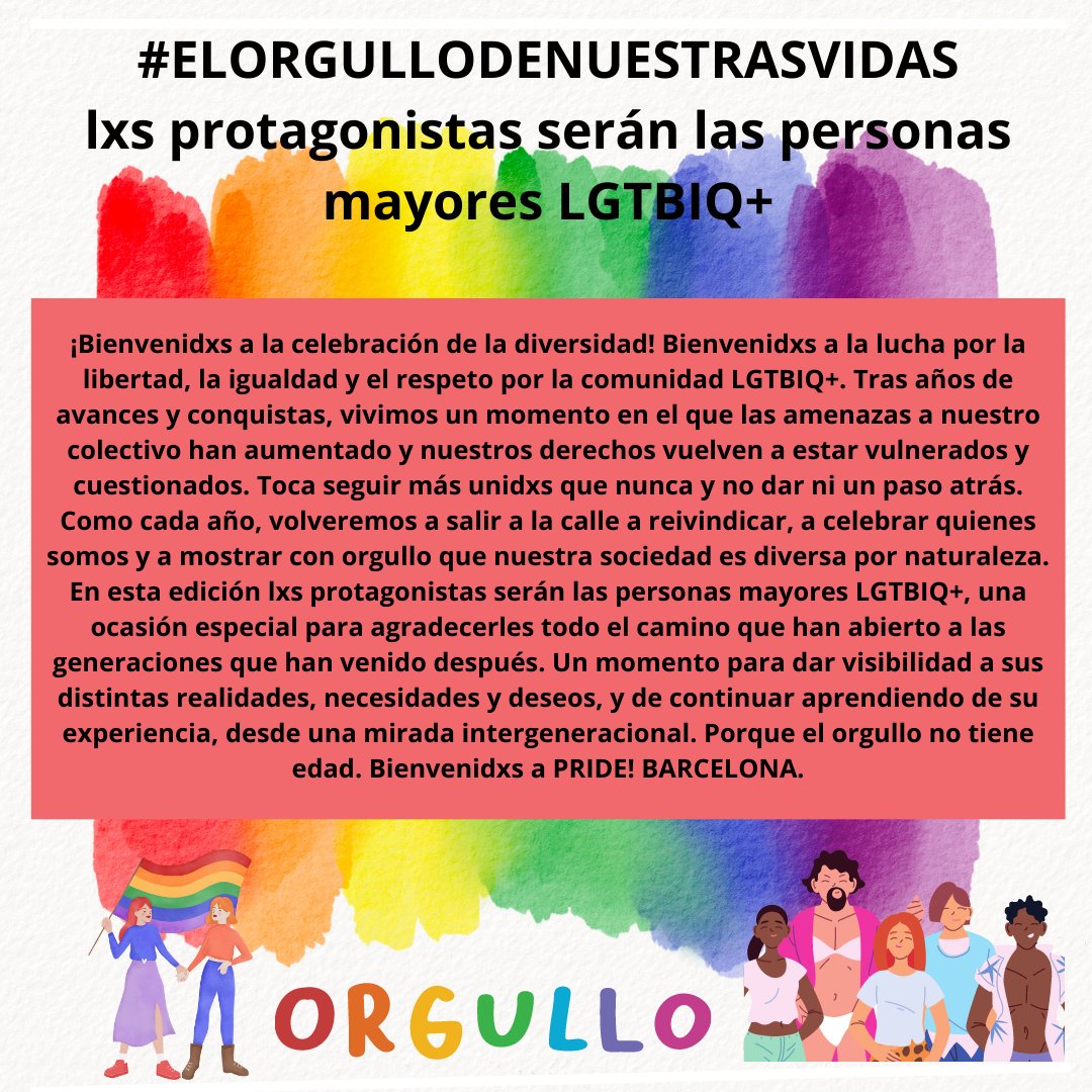 BcnMami's tweet photo. 🏳️‍🌈 #DíaDelOrgulloLGTBIQ, manifestémonos  EL 15 julio  y desde #PRIDE #BARCELONA Queremos #libertad   #compromiso por la #diversidad e #inclusión https://t.co/R0AfSX33cG