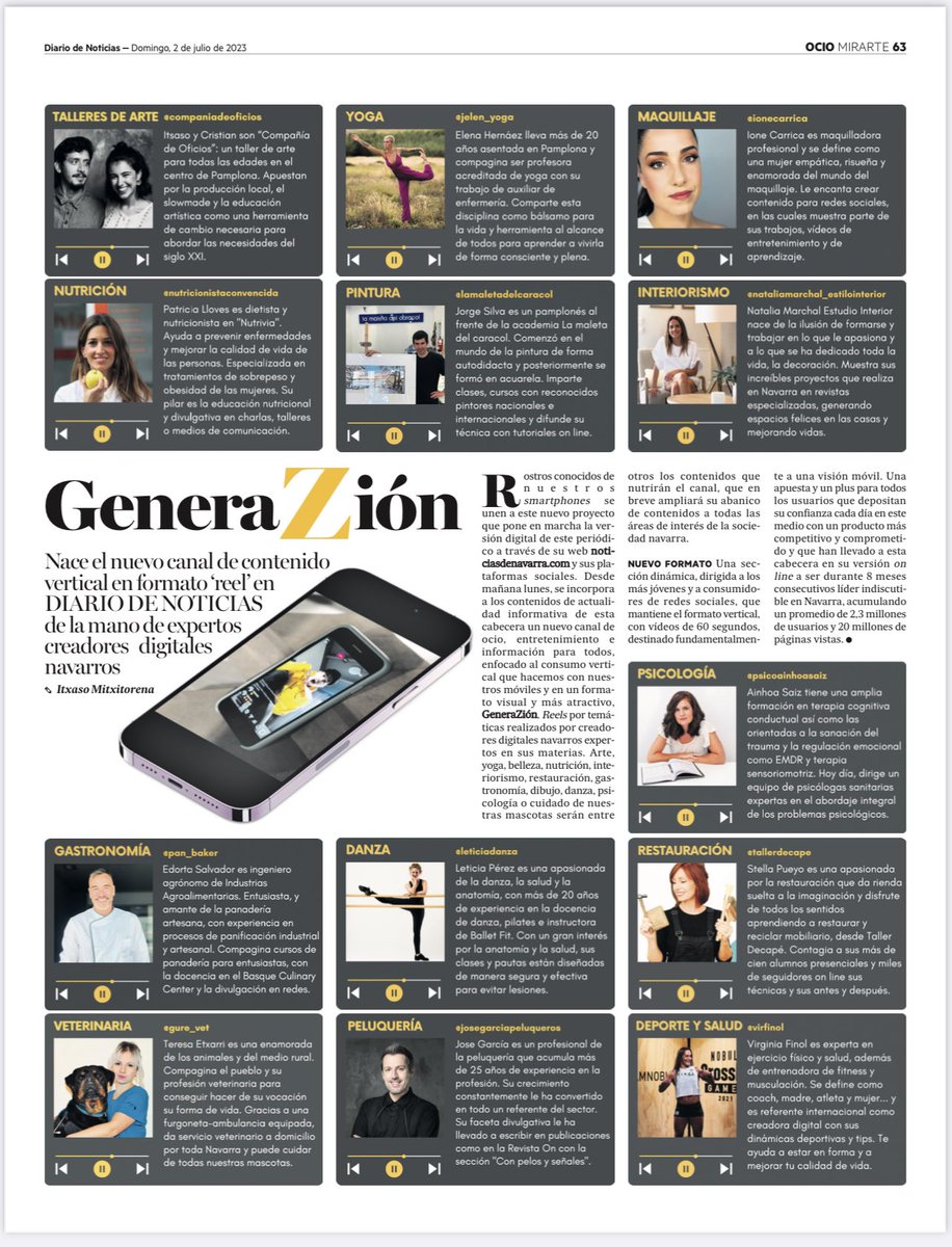 I_Mitxitorena's tweet photo. Estrenamos 𝗚𝗲𝗻𝗲𝗿𝗮𝗭𝗶𝗼́𝗻, el nuevo canal de entretenimiento en @NoticiasNavarra. Un proyecto vertical de formato ‘reel’ de la mano de expertos creadores digitales navarros 🙌🏻 Os los presento y seguidlos a través de nuestras RRSS…🧵 (abro hilo)

https://t.co/lQw3Z7qH9W https://t.co/AghzZKiRVb