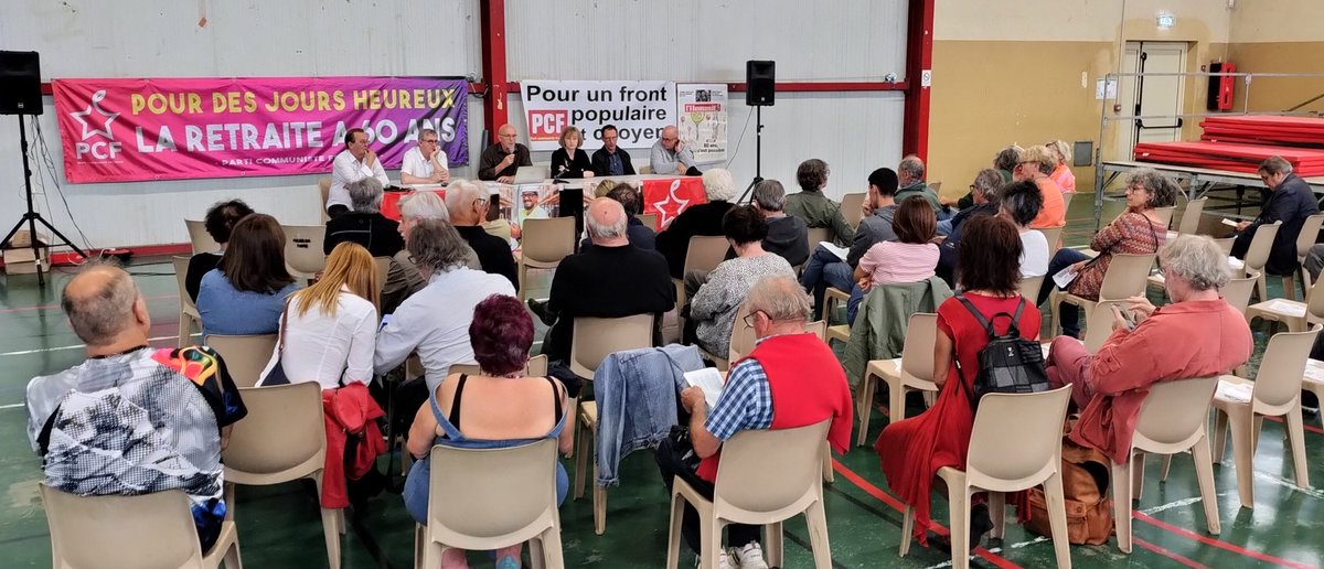 BGabriel2020's tweet photo. C'est parti pour le fête de @humanite_fr du #Gers ! Premier débat pour interroger entre autres les perspectives politiques à donner aux mobilisations populaires contre la réforme des retraites. Pour un front populaire et citoyen ! @PCF #PCF32 https://t.co/vtBQQ7YNw5