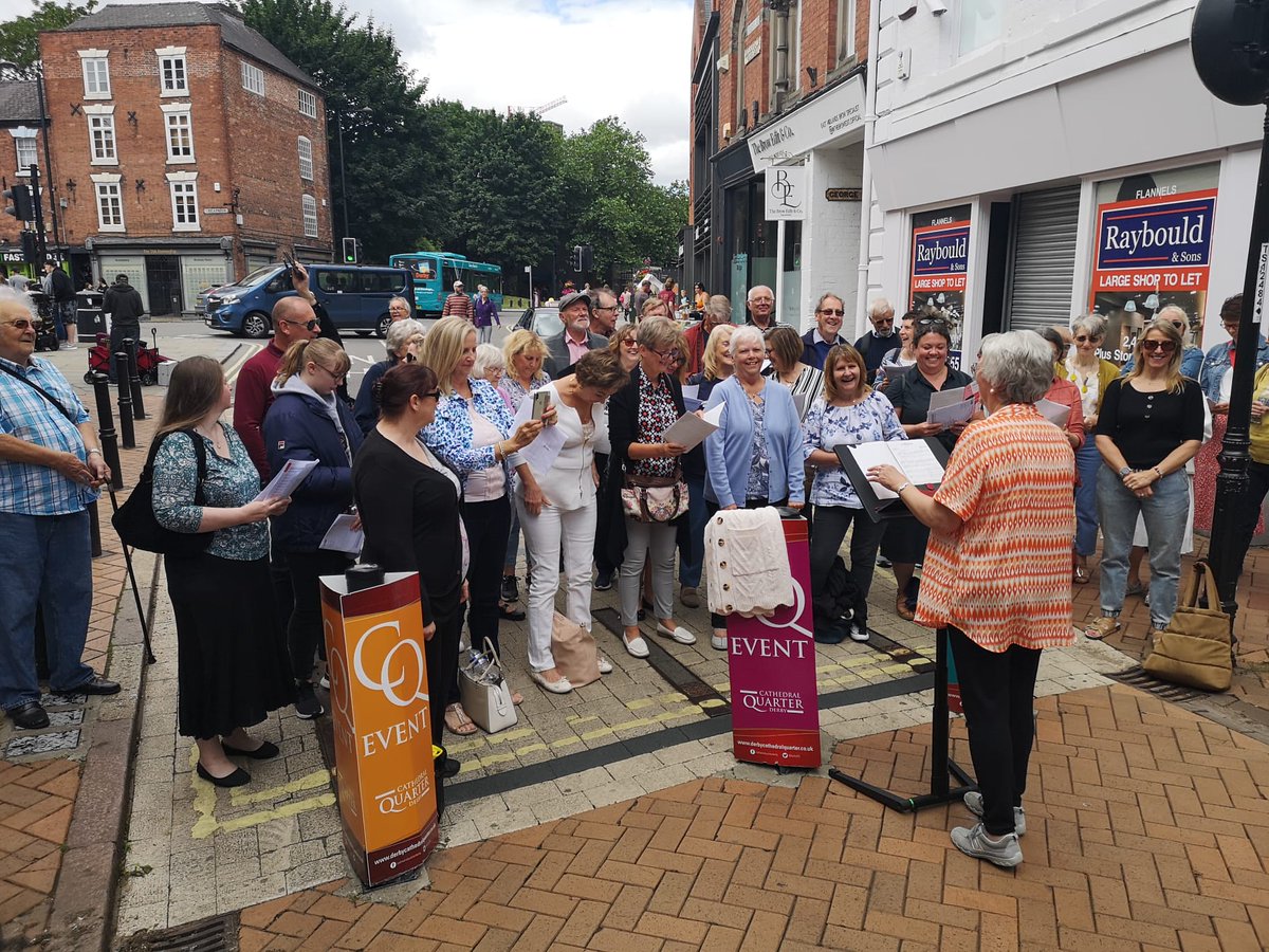 Pt 1- Wow what a day! First we held a singing workshop with our good friends <a href="/RollsRoyceLC/">Rolls-Royce Ladies</a> at the beautiful Wardwick thanks to <a href="/derbymuseums/">Derby Museums</a> (with particular thanks to <a href="/Dan_Webber_poet/">Dan Webber</a>)

Then we sang Wellerman as part of <a href="/DerbyCQ/">Cathedral Quarter</a> #celebratesadlergate event.