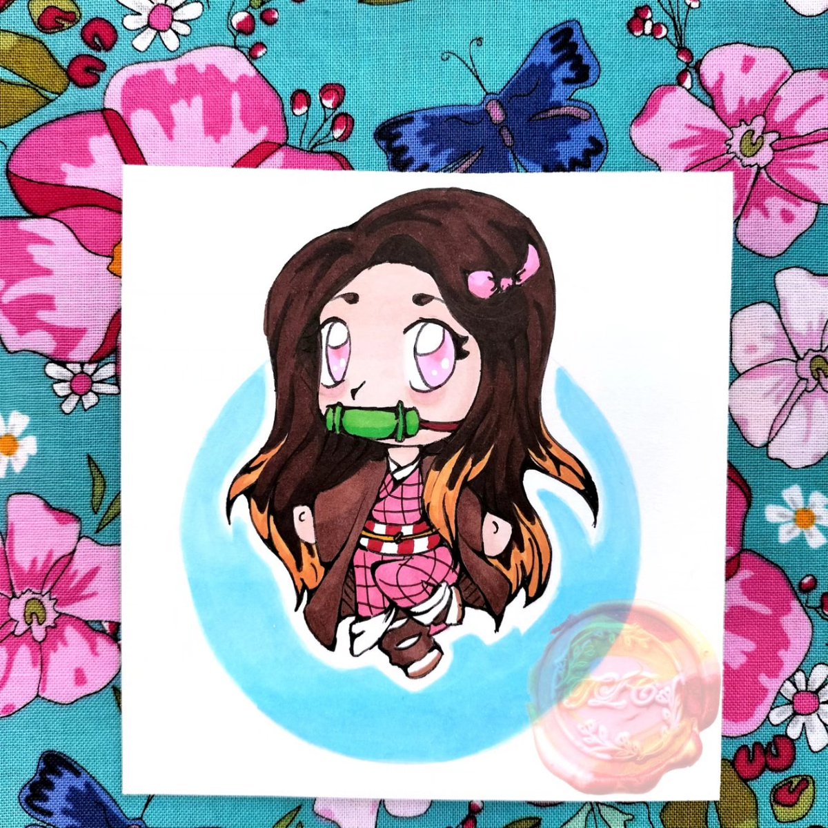 TLC_Artistique's tweet photo. Hellooooo ⛅

I have a cute little Nezuko chibi illustration available on my Etsy shop 🥰

https://t.co/WoeSkmRBHA 

#nezuko #demonslayer #chibi #traditionalart #illustration #fanart #fantasy #anime #manga #smallartist #ohuhumarkers #Demon https://t.co/YykHizaGl1