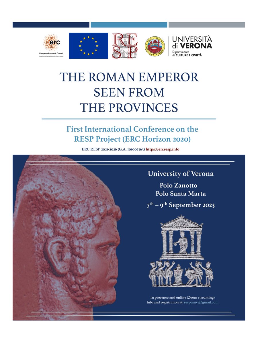 we are thrilled to announce our first project conference: Verona, 7-9 September 2023, in presence and online, registration required at respunivr@gmail.com, all welcome! @UniVerona @ERC_Research #numismatics #romanart