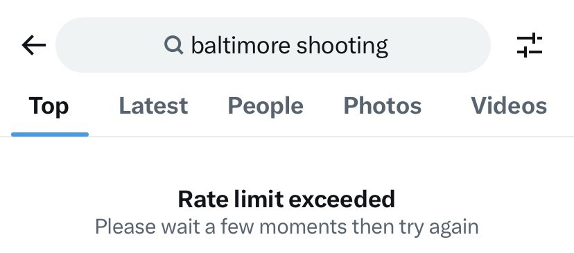 michaelcdeibert's tweet photo. To give you an example of the destructiveness of the imbecile @elonmusk’s behavior, I am trying to get information on a mass shooting that occurred in Baltimore a few hours ago, and instead of news, I am getting this…#twitter https://t.co/tNz0pT7ZMP