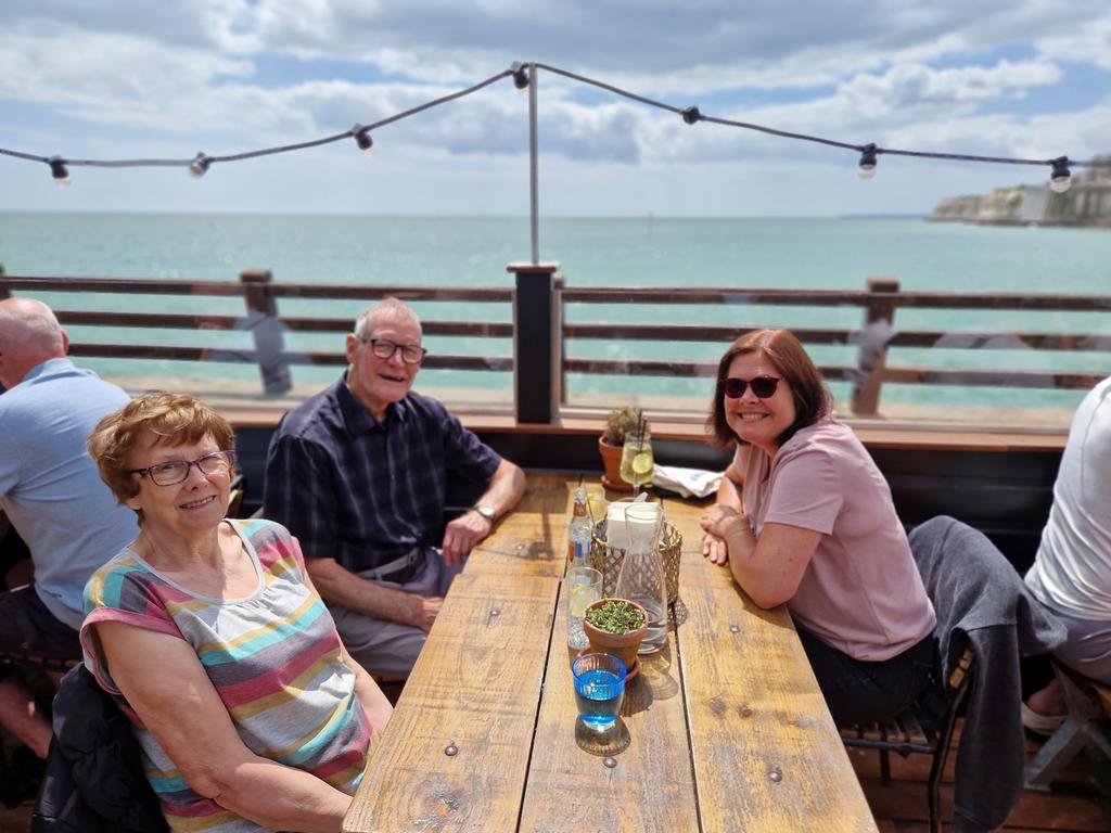 maidenmad's tweet photo. It's been a tough six months for this amazing man but we're able to celebrate today. Happy birthday dad 😘 #Jettys #Broadstairs https://t.co/KxkQpGiP23