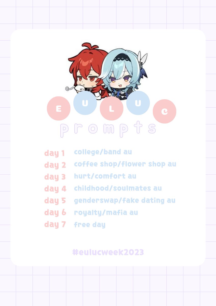 dailyeuluc's tweet photo. Ꮺ attention #euluc nation .ᐟ 

in collaboration with @EulucTavern, we’ll officially host #eulucweek2023 which will be held from july 17 – 23, 2023 🎎 check below to see more details about the event ! 

⺌ good luck and have fun ! ♡ https://t.co/pkVgm2ZETz