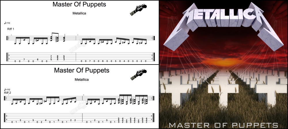 Riffs de uno de los temas más populares y que más veces ha tocado la banda en directo. #Metallica publicaron el single con “Master of Puppets” el 2 de Julio de 1986: riffstory.com/tag/master-of-…