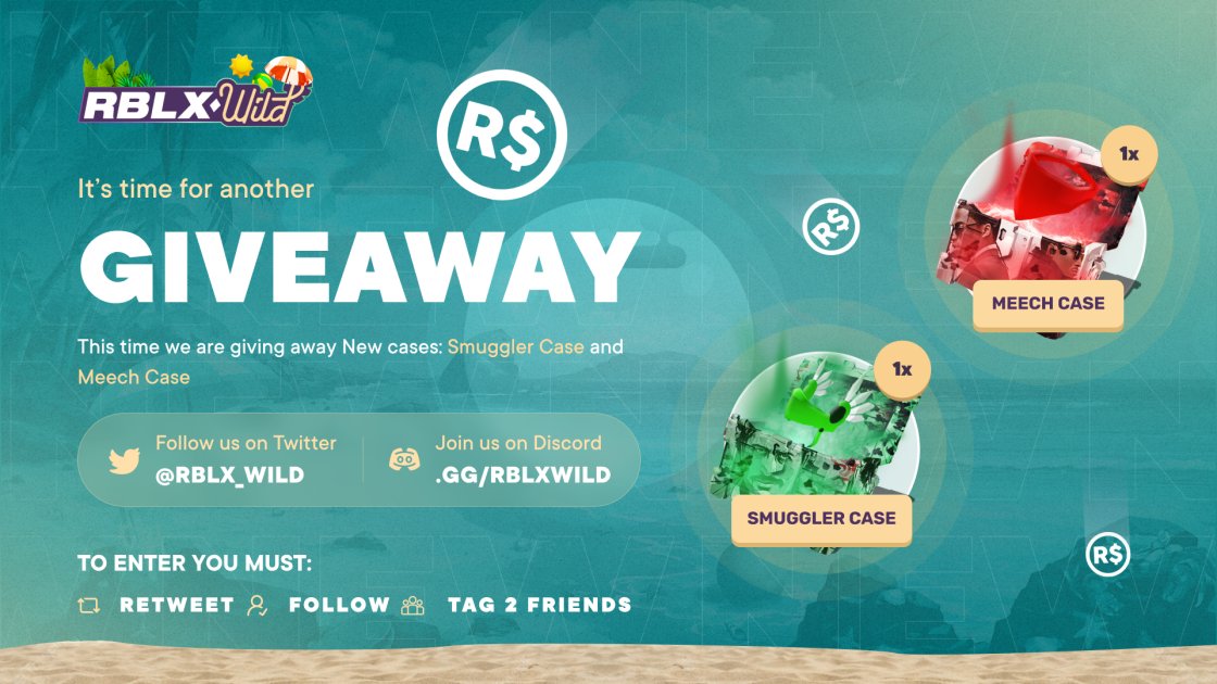 Huge giveaway 💰 Win the following 1x Meech Case (248,037R$) 1x Smuggler Case (4,195R$) To enter Retweet & Like Follow Winners will be picked in 24h #robux #robuxgiveaway #roblox #robloxgiveaway