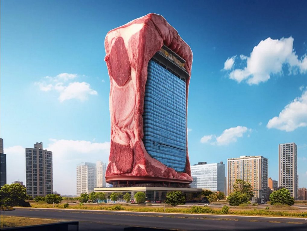 Landmarks of the world, 

misspelled in Midjourney 

1/ The Empire Steak Building