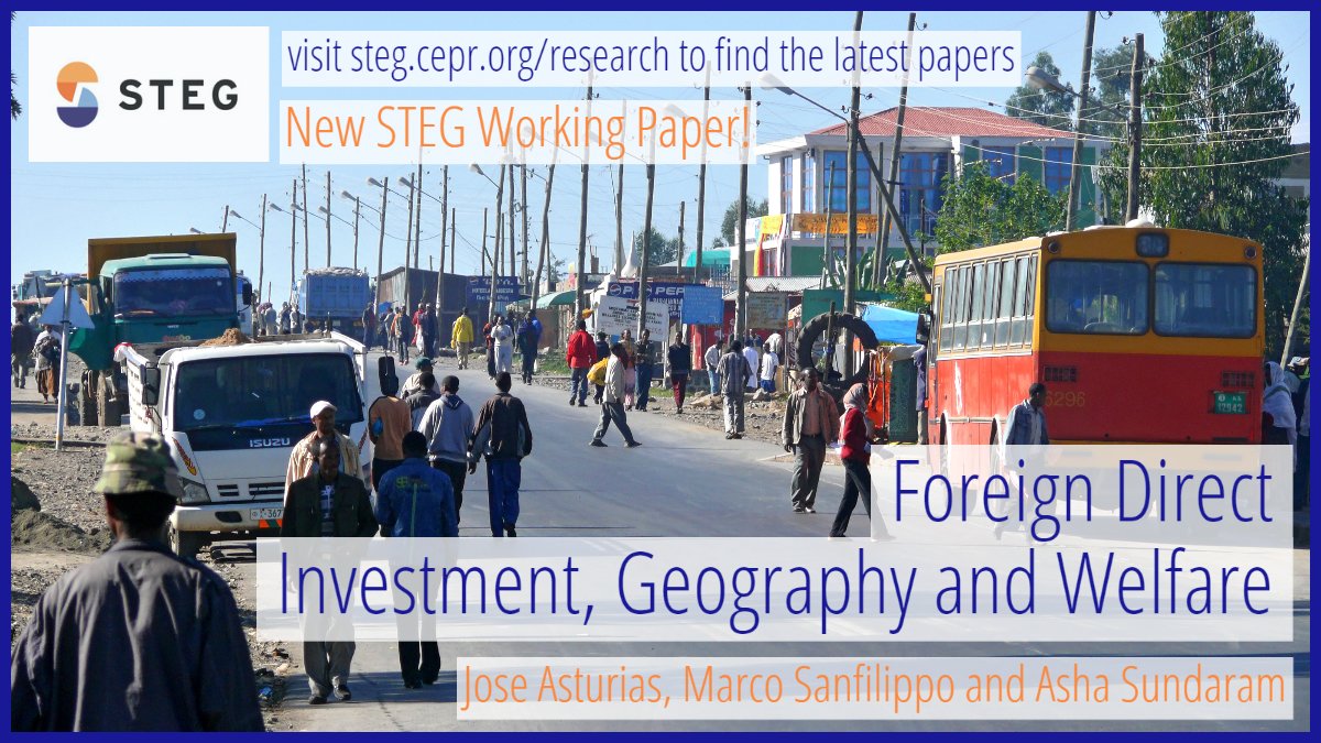 cepr_org's tweet photo. In our latest #STEGWorkingPaper J. Asturias, @marcosanfilip and @AshaSundaram9 study 2 effects of FDI in Ethiopia – an increase in aggregate in real income, and a loss in allocative efficiency due to high markups.
https://t.co/Tp9bK43NI4
@uscensusbureau @unito @AucklandUni https://t.co/m0Rm1gJwVm