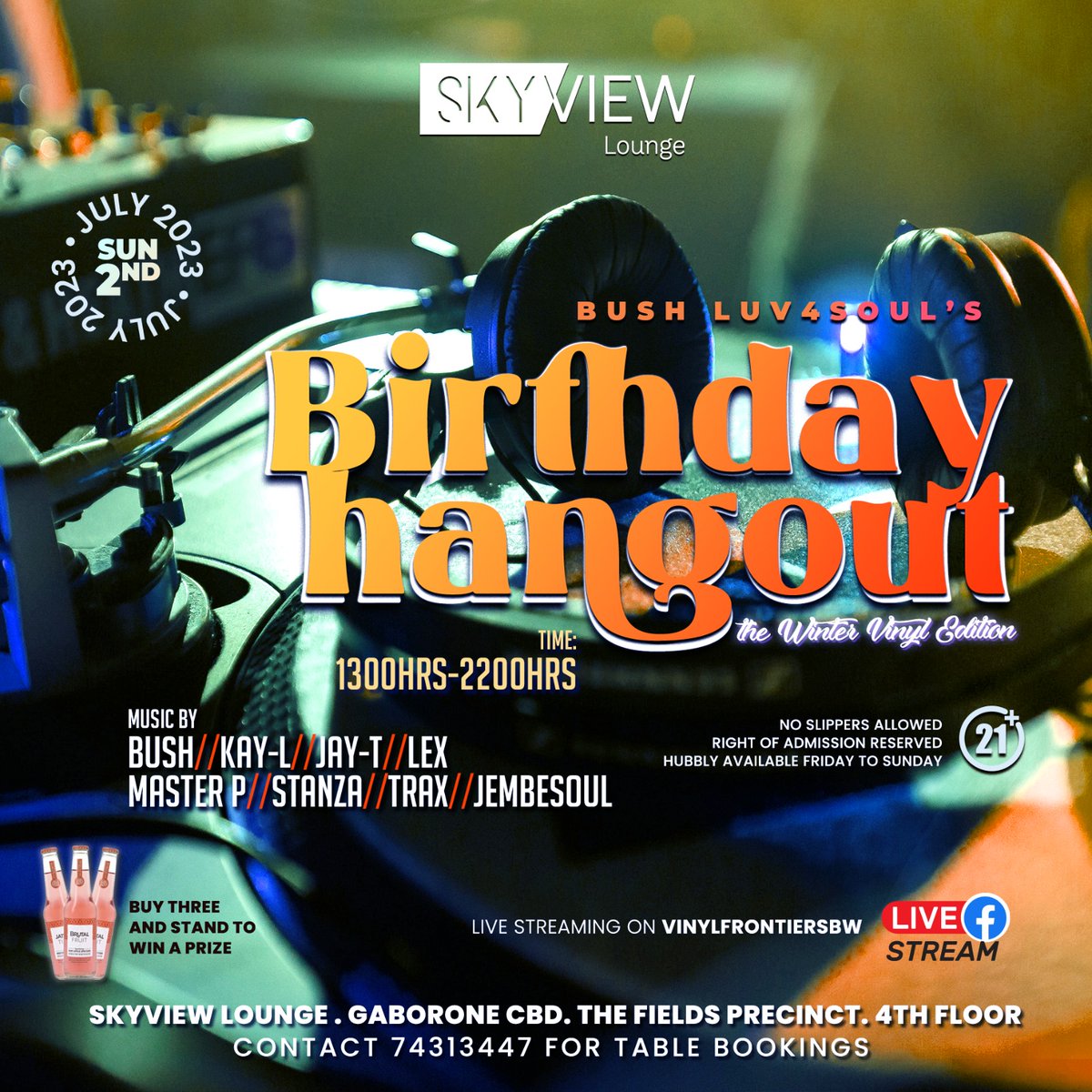 Join <a href="/HouseJunkies_BW/">House Junkies BW</a> &amp; Vinyl Frontiers BW 2day Sunday 2nd as we celebrate my birthday @ SkyView Lounge (The Fields Mall Precinct - CBD)..Soulful &amp; Jazzy House will be served on vinyl 🔥