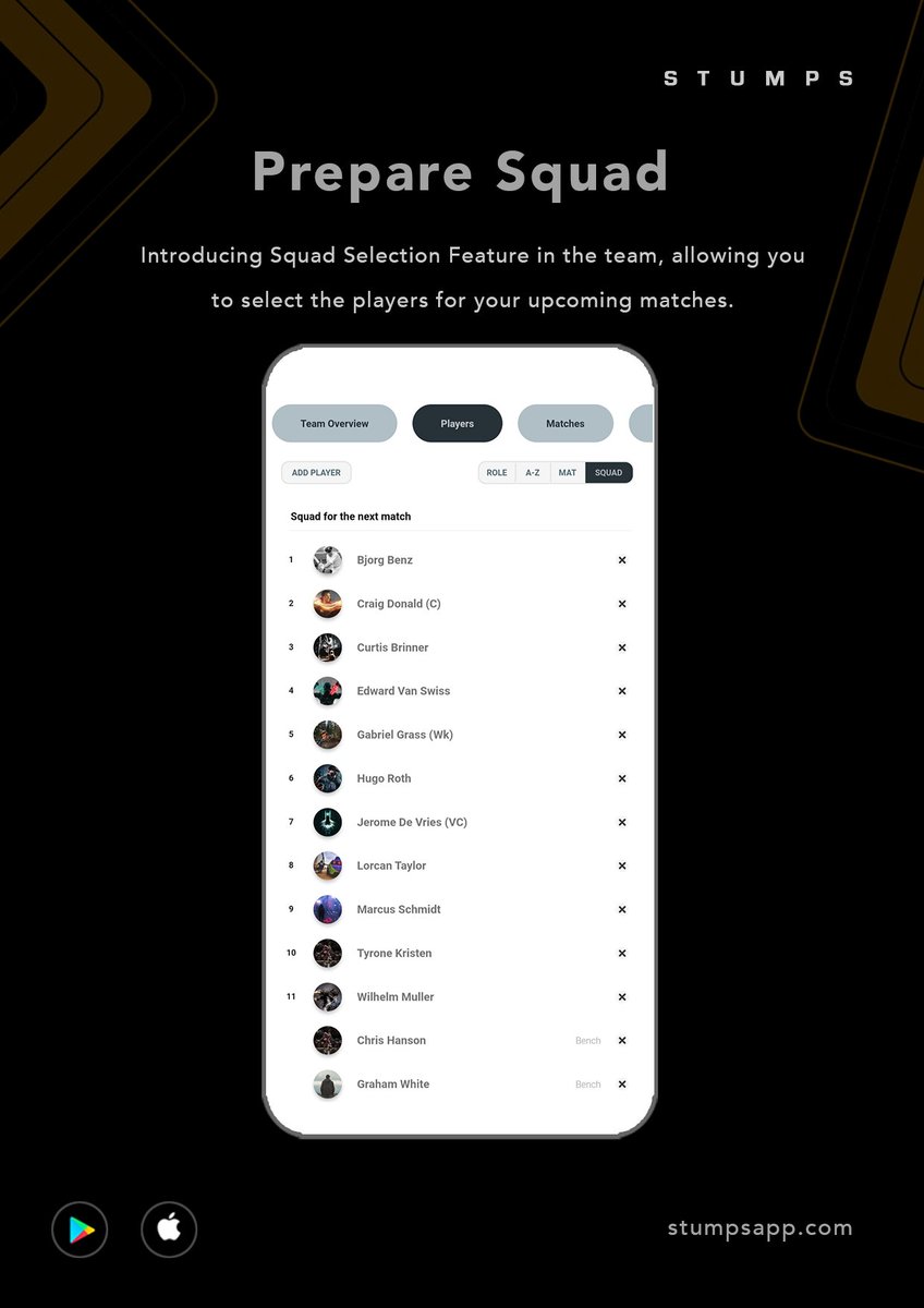 StumpsApp's tweet photo. Set up your squad for upcoming matches directly on your team page! 📷📷 Once the match begins, the lineup will be automatically copied for seamless convenience.
#StumpsApp #HitTheStumps #TeamSquad #TeamLineups #SelectSquad #CricketScoringApp #NewFeature #OnlineScoring #ScoringApp https://t.co/yej2gg289u