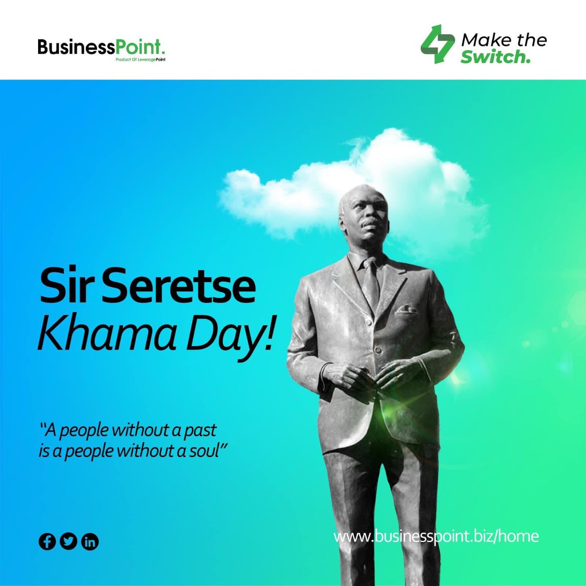 leveragepointbw's tweet photo. "Embracing the Legacy of Sir Seretse Khama in the Era of Digital Transformation"

In honor of Sir Seretse Khama, a visionary leader ahead of his time, we embark on a journey that combines his progressive ideology with the power of digital transformation. https://t.co/fZTEBn3zym