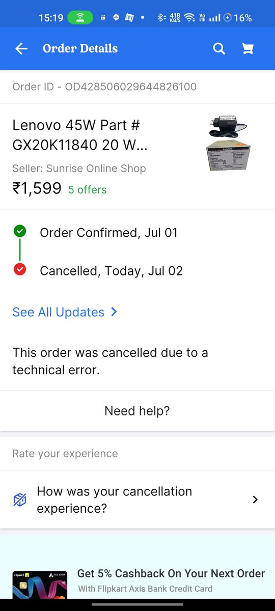 chinkigarg2's tweet photo. Scam alert!

@Flipkart cancel the order when price rise so customer suppose to order again 
Same product is showing now for 1999 which I ordered for 1599
Stop making fool https://t.co/pjMyUTjF8s